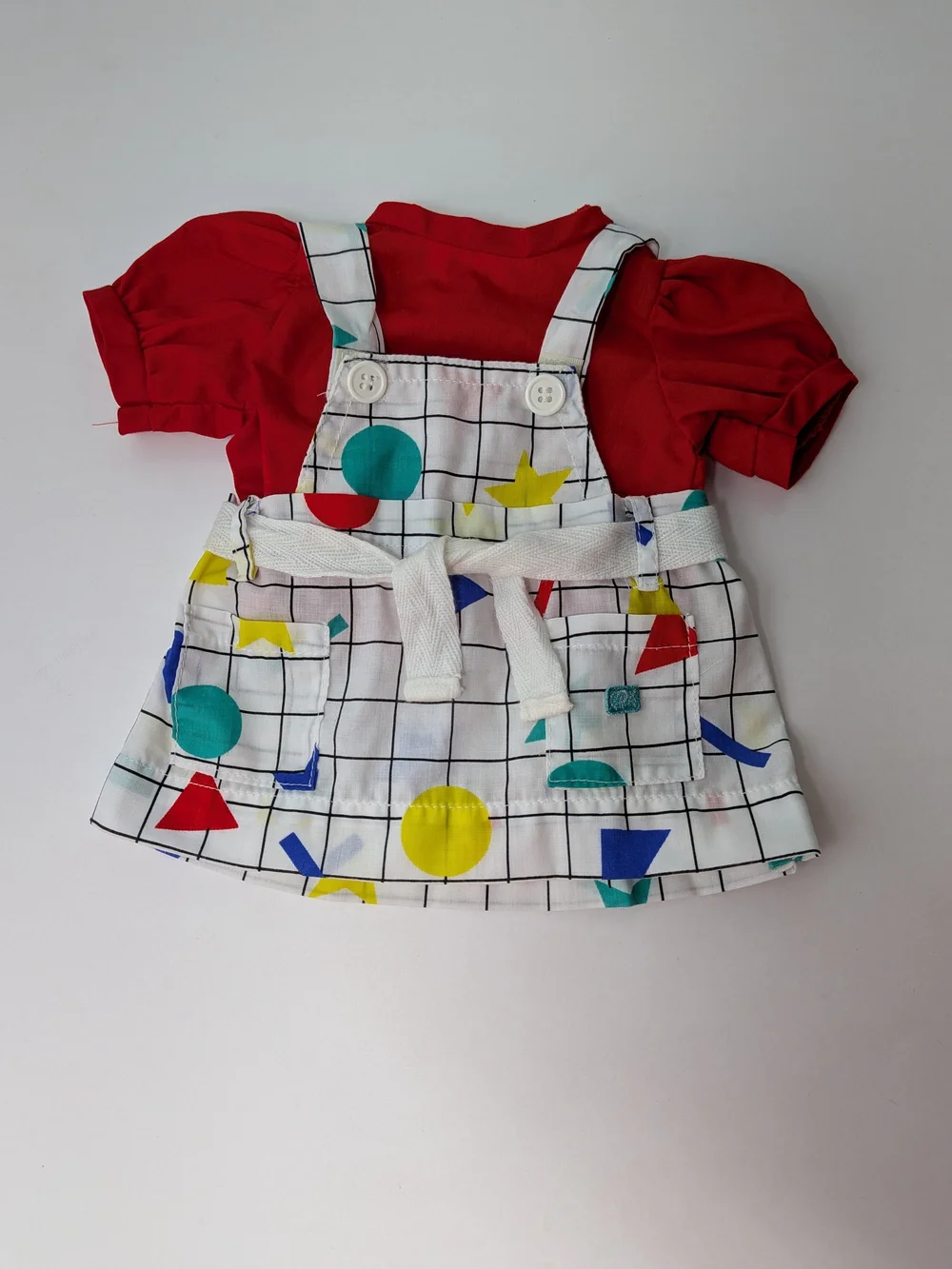 Cabbage Patch Kids Doll Overall Dress W/ Original Puff Sleeve Shirt 402-8 OK